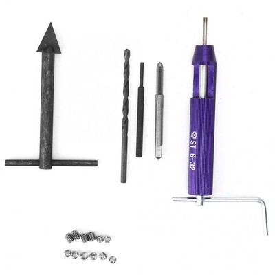 Thread Repair Kit 6-32UNC with 12Pcs 1D/1./2D Threaded Inser