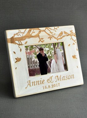 Vintage Customized Photo frame, Custom Wooden Couple Pictur
