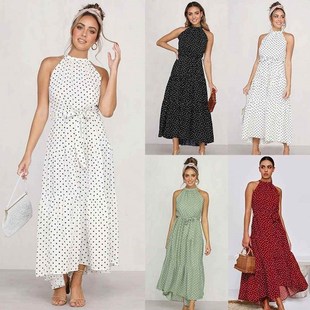dress fashion point sleeveless sexy wave