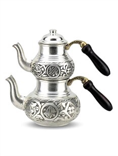 Heavy Embroidered Chisel Tumbled Small Copper Teapot