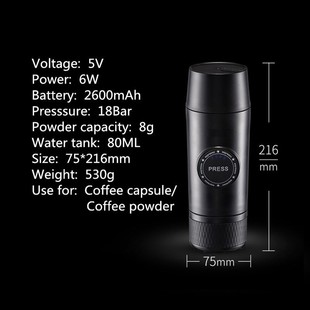 Mini Espresso Coffee Maker Portable Rechargeable Coffee Mech