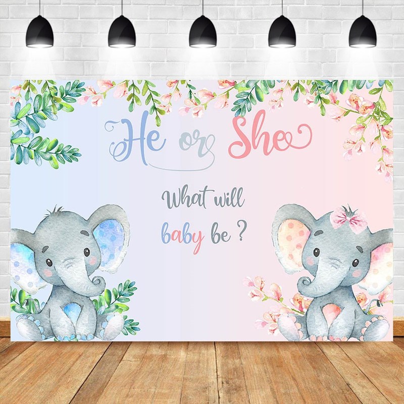 NeoBack Gender Reveal Photo Backdrop Newborn Baby Shower Ba