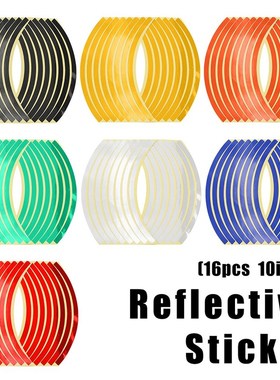 16 Pcs 10inch Universal Motorcycle Wheel Rim Reflective