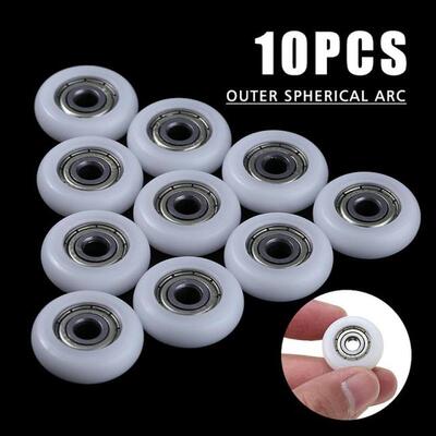 10pcs/lot Nylon Plastic Carbon Steel Ball Bearing Pulley Whe