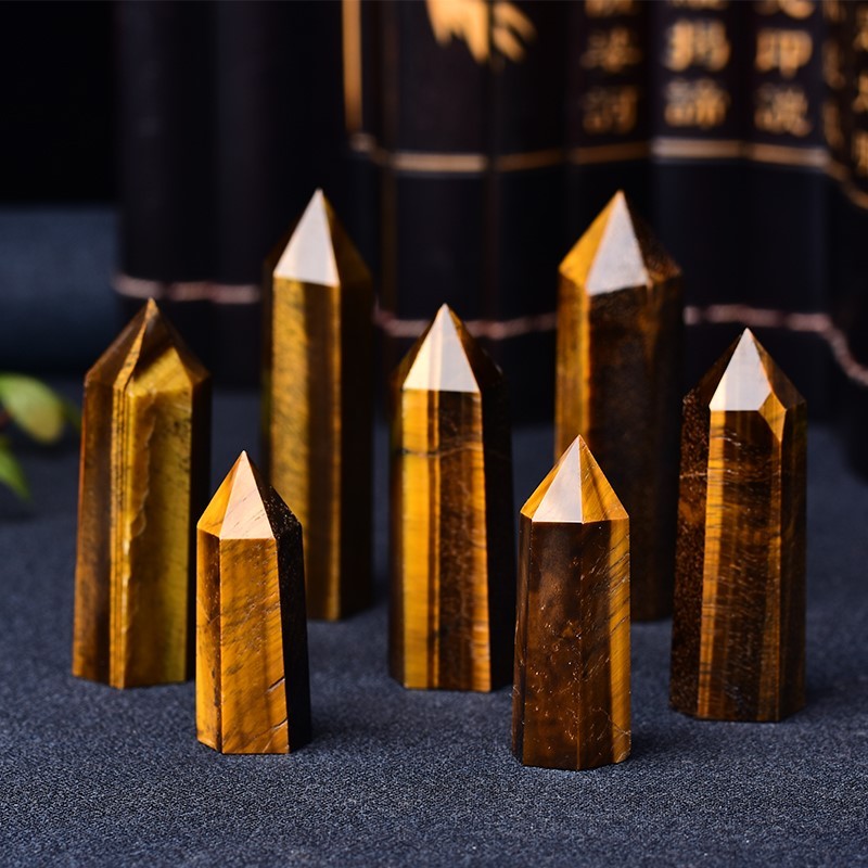 Natural Tiger Eye Crystal Point Healing Stone Quartz Crystal