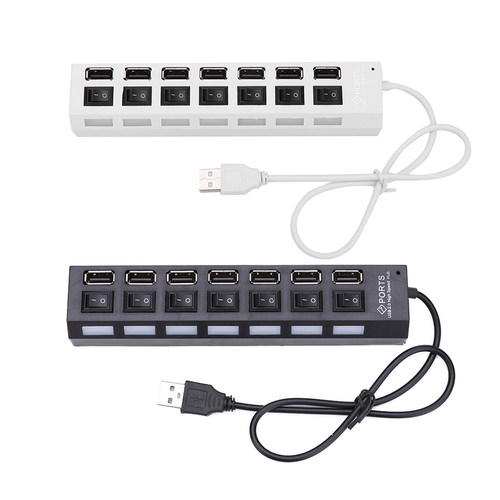 7-port High-Speed USB 2.0 Hub Splitter Adapter With Laptop o