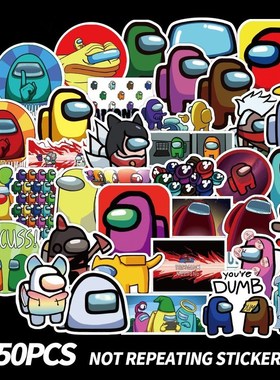 50pcs Game Among Us Crewmate Impostor Soul Sticker Paster C