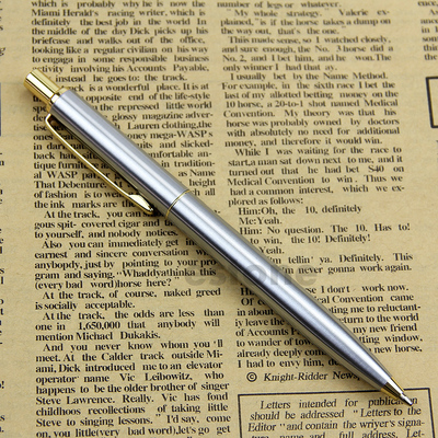 Stainless Steel Metal Push Ballpoint Pen Baoer 37 Ball Point