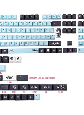Mizu134 Key Keycap PBT Cherry Profile Keycovers 5 Sides Dye