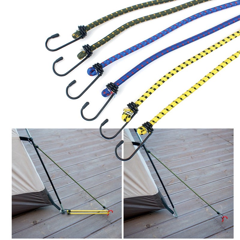 6pcs Elastic Bungee Cord Set Luggage Straps Rope Hooks Stret