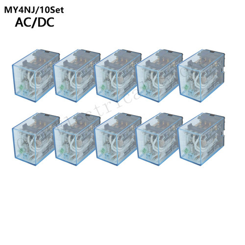 10PCS MY4NJ Coil DC/AC 12V 24V 36V 48V 110V 220V  HH54P 5A 2