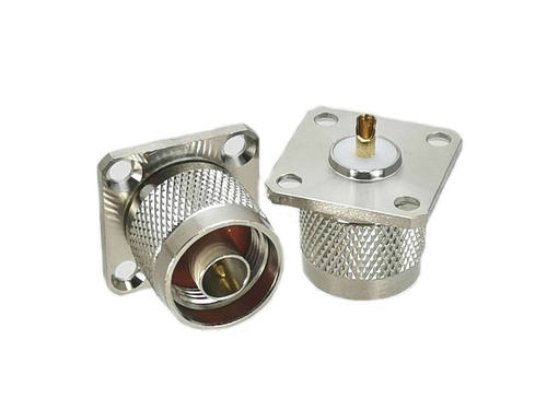10Pcs N Male Plug 4-holes Flange Solder Pannel mount RF Adap