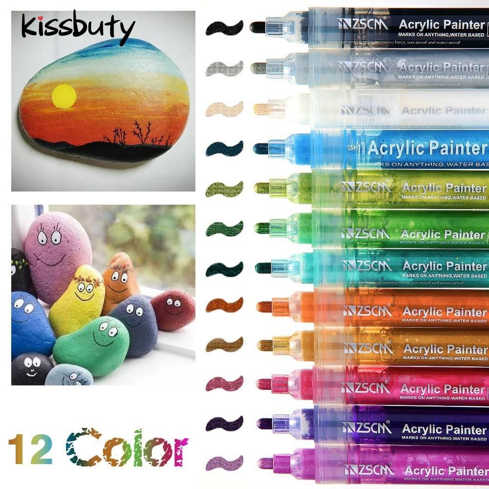 12colors/set marker acrylic paint permanent marker for wood