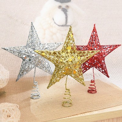 Christmas Tree Topper Glitter Star Home Decor Merry Christma