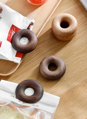 Creative black walnut beech doughnut sealing clip snack seal