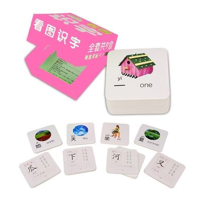 108PCS/set English Kids Characters Cards Learn Chinese Flash