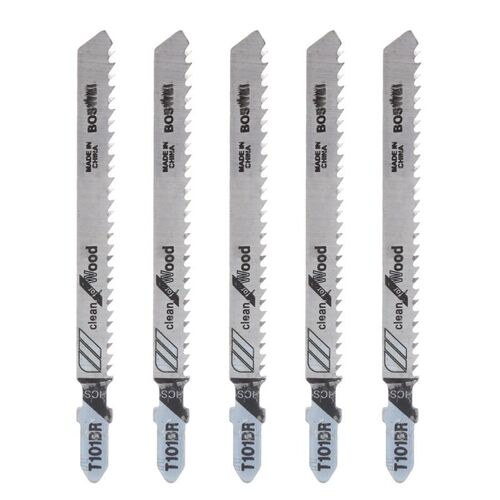 5 Pcs T101BR HCS 100mm Jigsaw Blades Clean For Wood Laminate