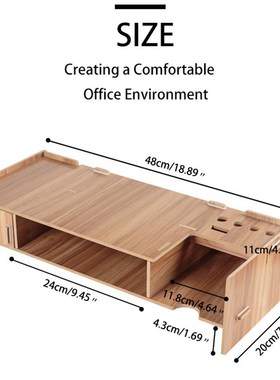 Wooden Monitor Laptop Stand Holder Riser Computer Desk Organ