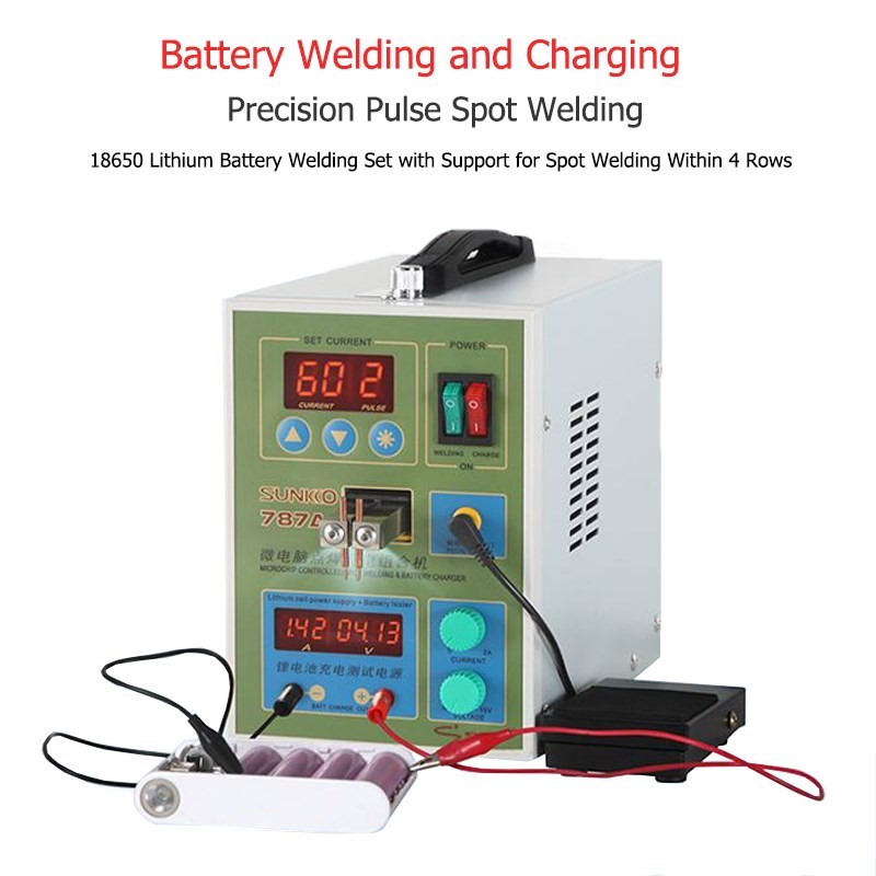787A+ Spot Welder 18650 lithium battery test and charging 2