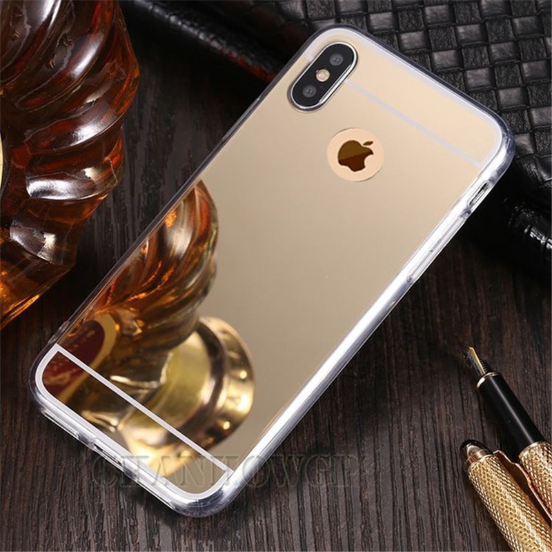 Luxury Soft Silicone Mirror Case for iPhone X XS Max XR Pho