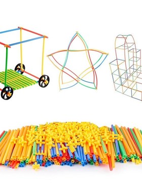 400Pcs 4D DIY Straw Building Bs Plastic Stitching Inserted C