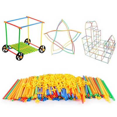 400Pcs 4D DIY Straw Building Bs Plastic Stitching Inserted C