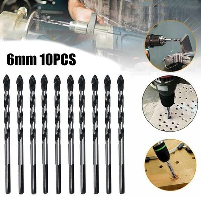 10PCS 100mm Triangular Drill Bit 6mm DIameter Tungsten Carbi