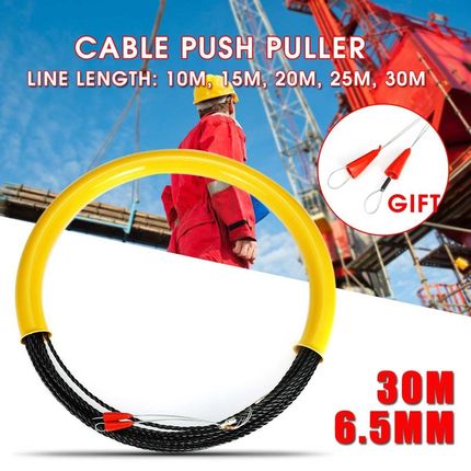 10/15/20/25/30M 6.5mm Cable Push Puller Rodder Conduit Fish
