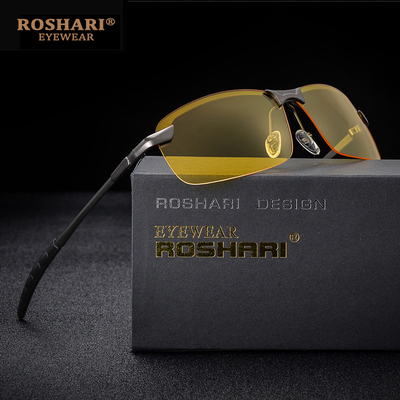 RoShari Men Glasses Car Drivers Night Vision Goggles Anti G