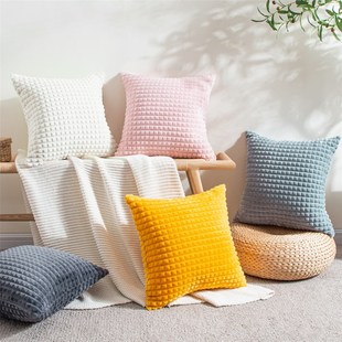 Flannel Cushion Cover 40*40 Solid Color Throw Pillow Cases 4