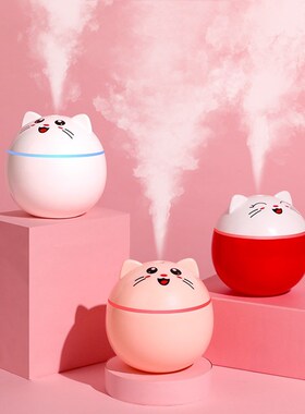 300ML Lucky Cat with Color Night Light USB Humidifier