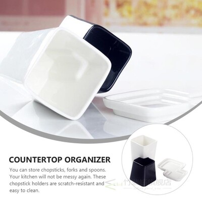 1 Set Ceramic Utensil Caddy Multi-functional Drain Chopstick