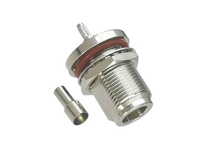 Connector N Female Jack Bulkhead Nut Crimp RG316 RG174 LMR10