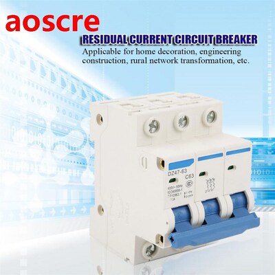 DZ47-63 3P+N C63 RCCB Residual Current Circuit Breaker 220/3