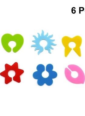 6pcs Silicone Wine Glass Marker Colorful Petals Design Stic