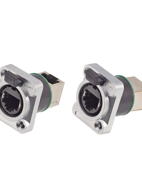 1PCS RJ45 Shield Network Connector IP67 Female Panel Mount S
