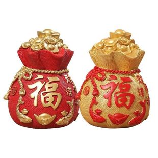 Money Bag Piggy Bank Coin Box Art Crafts Sculpture for