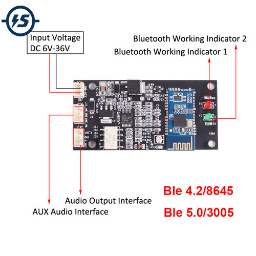 4.2 CSR8645/ 5.0 QCC3005 Bluetooth Receiver Board Power Ampl