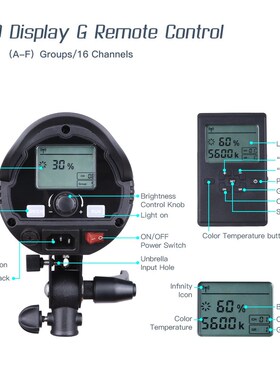 Andoer EX60III Studio Photography LED Flash Light Strobe Li