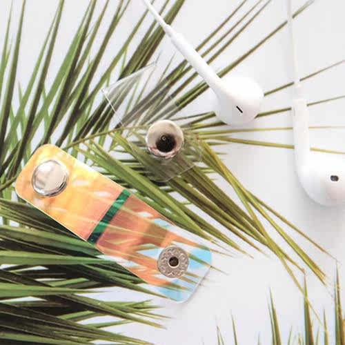 Earbuds Data Cable Line Storage Clip Snap Button Winder Ear