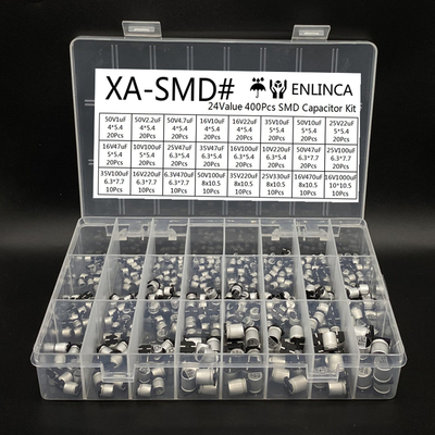 400pcs/lot 1uF-1000uF 24 Values Assorted Kit Electrolytic Ca