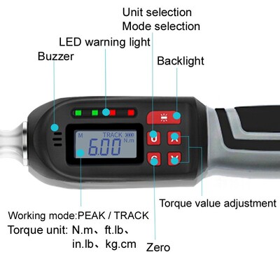 Digital torque wrench Adjustable Mini 2% Accuracy Profession