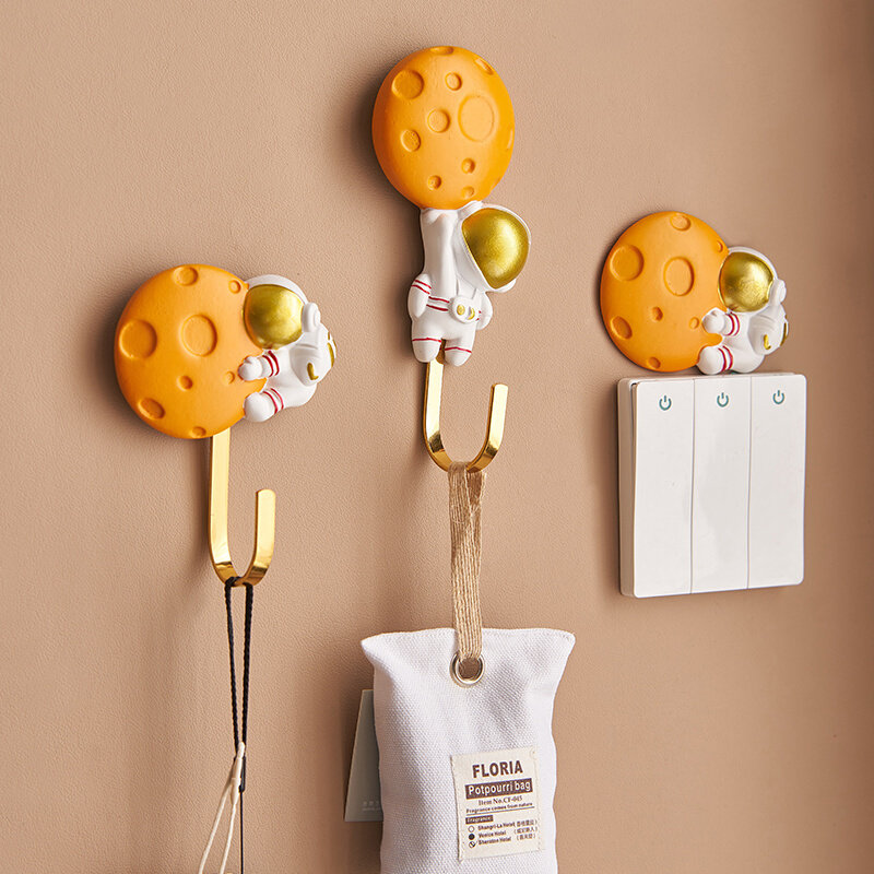entrance hallway key storage hook creative astronaut wall