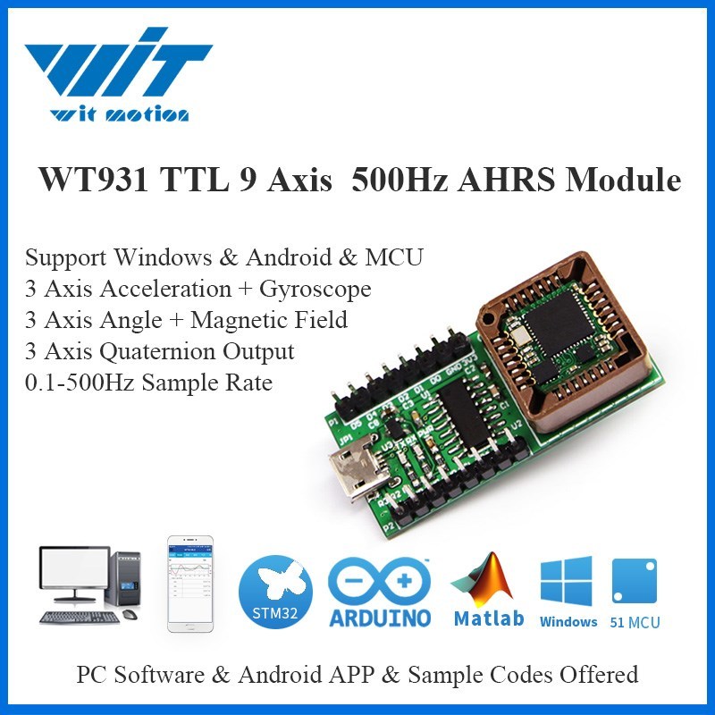 WT931 Up To 500Hz AHRS IMU Sensor 3 Axis Angle + Acceleromet
