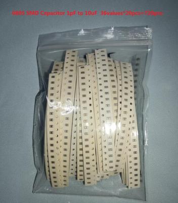 0805 SMD Capacitor 1pF to 10uF  36values*20pcs=720pcs assort
