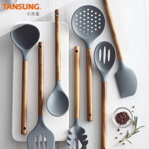 2020 Kitchen Utensils Silica Gel Cooking Spoon Leaky Spoon A