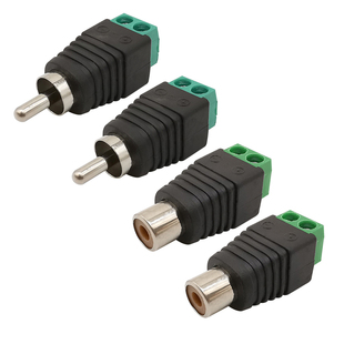 Screw Plug Phono 4Pcs Female Male Audio Terminal RCA