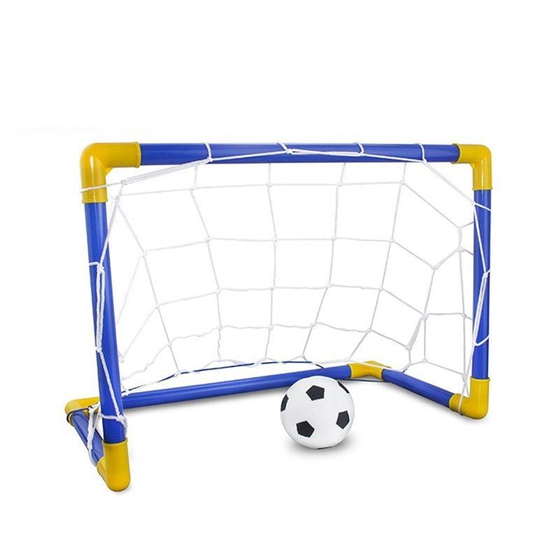 Folding Mini Football Soccer  Goal Post Net Set Pump Kids Sp