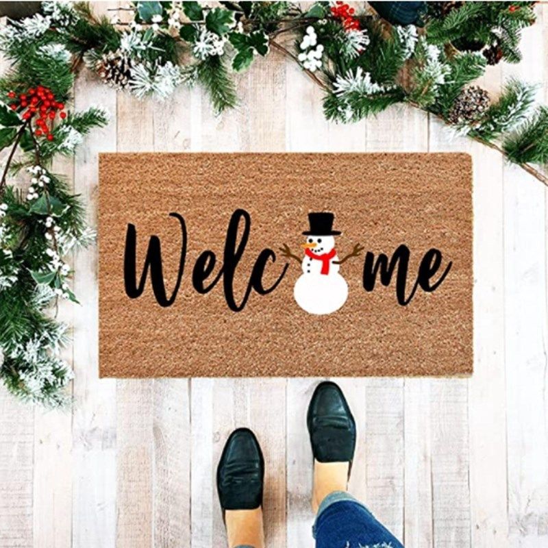 doormat indoor entrance christmas doormat snowman welcome