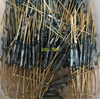 100pcs MKA14103 Dry reed pipe Magnetic control switch Gold-p